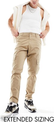 ASOS DESIGN tapered cargo pants in brown