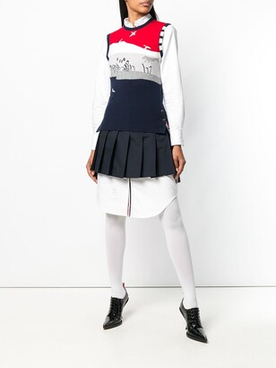 Thom Browne High-Waist Pleated Mini Skirt