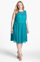 Thumbnail for your product : Donna Ricco Lace Fit & Flare Dress (Plus Size)