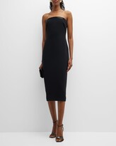 Thumbnail for your product : Halston Brielle Beaded Strapless Crepe Midi Dress