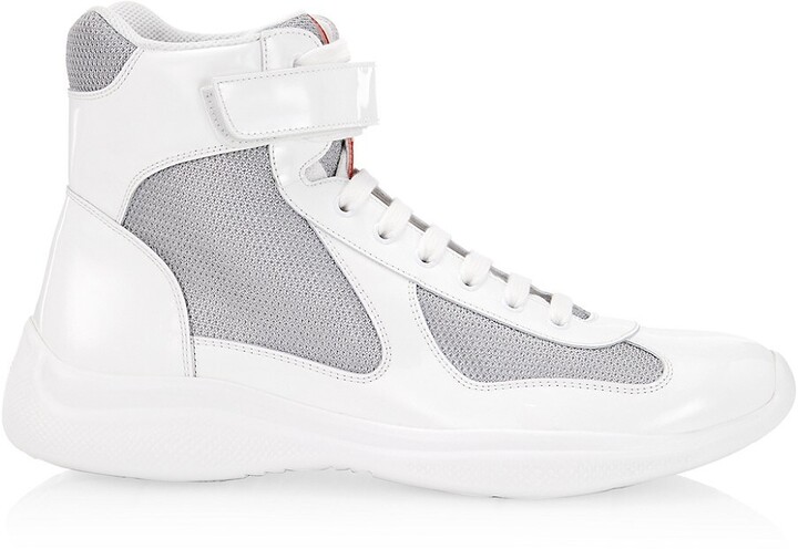 vertraging Pech Elke week Prada America's Cup High-Top Patent Leather Sneakers - ShopStyle