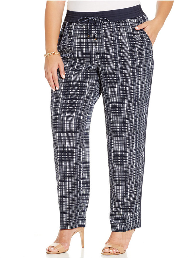 Jones New York Collection Plus Size Printed Soft Pants - ShopStyle Trousers