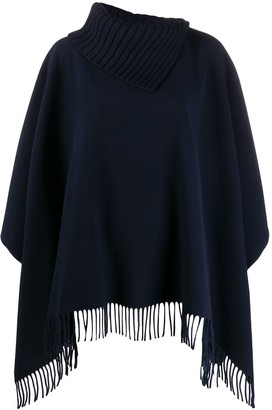 fringe trimmed poncho