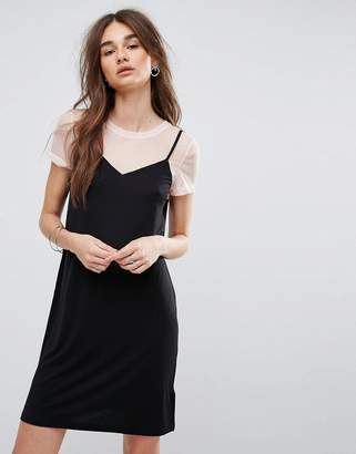 Noisy May Trinna Cami Dress With T-Shirt Underlayer
