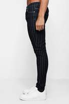 Thumbnail for your product : boohoo Super Skinny Pinstripe Denim Jeans