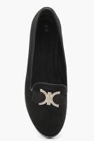 Thumbnail for your product : boohoo Embellished Bow Detail Ballerina Slippers