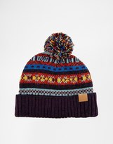 Thumbnail for your product : ASOS Fair Isle Bobble Beanie Hat in Wool Blend