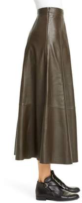 Co Lambskin Leather Midi Skirt