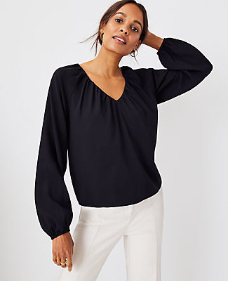 bubble hem black top