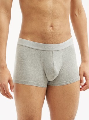 Sunspel Pack Of Two Cotton-blend Boxer Briefs - Grey