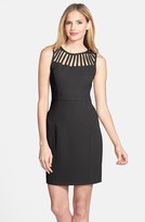 Thumbnail for your product : Laundry by Shelli Segal Cutout Stretch Crepe Sheath Dress