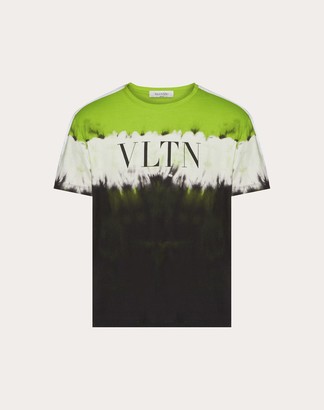 Valentino Jelly Block Print T-shirt Man Neon Green/multicolor Cotton 100% S