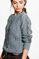 Thumbnail for your product : boohoo Megan Chain Detail Cable Jumper