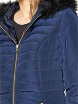 Thumbnail for your product : Love Label Faux Fur Hooded Padded Coat