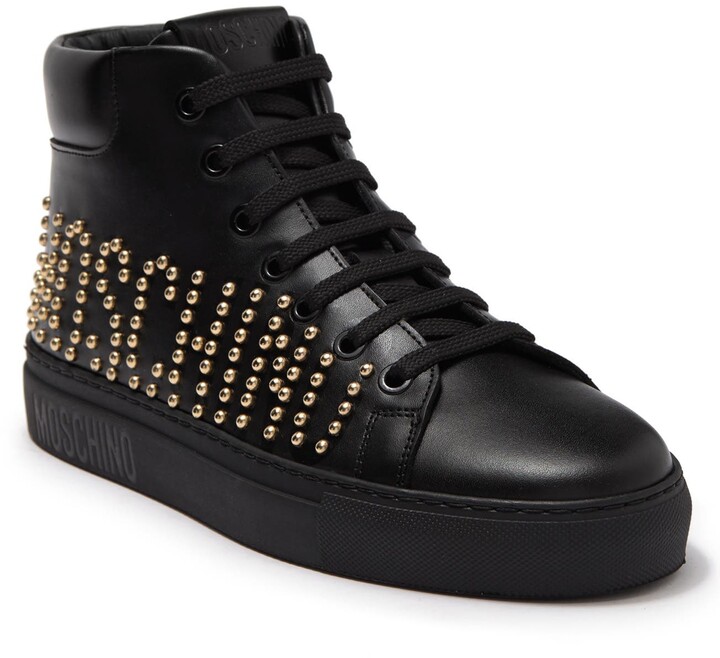 Studded Black High Top Shoes | Shop the world's largest collection of  fashion | ShopStyle