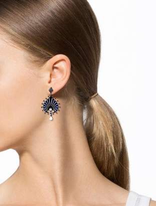 Arunashi Enamel, Diamond & Moonstone Earrings