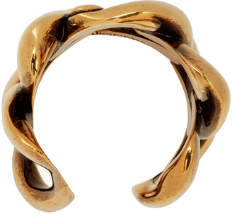 Alexander McQueen Gold Chain & Skull Ring