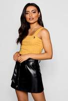 Thumbnail for your product : boohoo Square Neck Button Front Knit Top