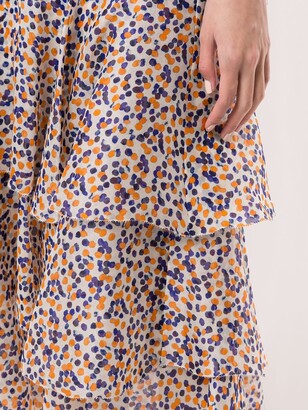 DELPOZO Dotted-Print Silk Skirt