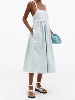 Thumbnail for your product : Proenza Schouler White Label Square-neck Cotton Midi Dress - Light Denim