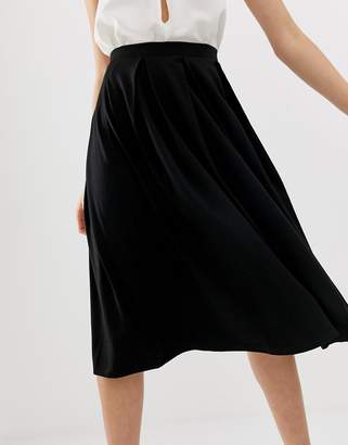 ASOS Petite DESIGN Petite midi skirt with box pleats