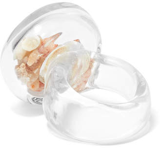 Maryam Nassir Zadeh Circle Glass And Shell Ring - Clear