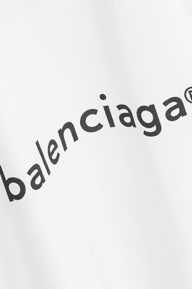 Balenciaga Printed Cotton-jersey T-shirt - White