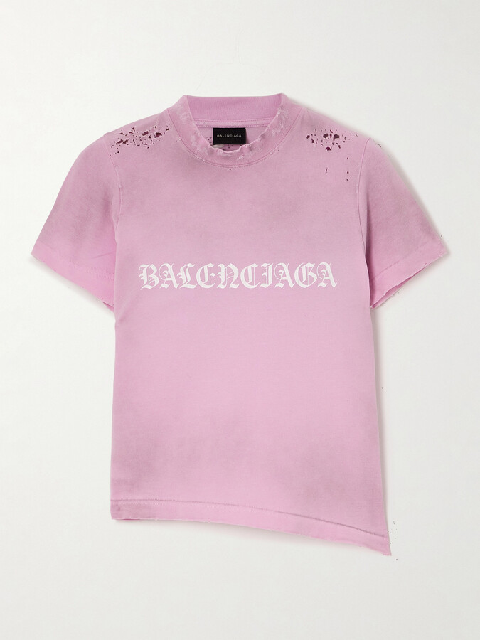 【Balenciaga】 正規品★ Large Fit Logo T-Shirt Pink XS T-shirt Balenciaga Pink size XS International in Cotton