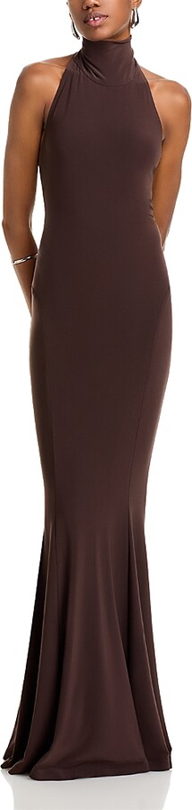 Norma Kamali Turtleneck Halter Gown