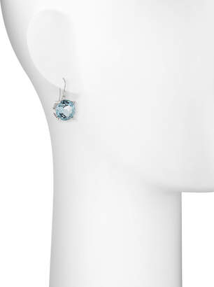 Elizabeth Showers Rhodium-Plated Silver Crown & Stone Drop Earrings in Blue Quartz