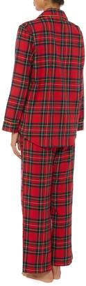 Lauren Ralph Lauren Classic notch collar brushed cotton pyjama set