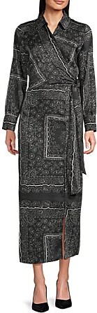 Marella Cora Point Collar Long Sleeve Sheeth Maxi Dress