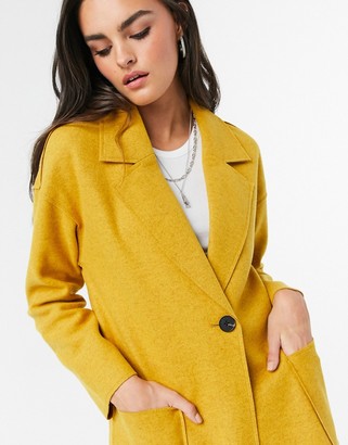 Only longline coatigan in yellow