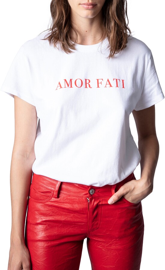 Zadig & Voltaire Zoe Amor Fati Cotton Graphic Tee - ShopStyle T-shirts