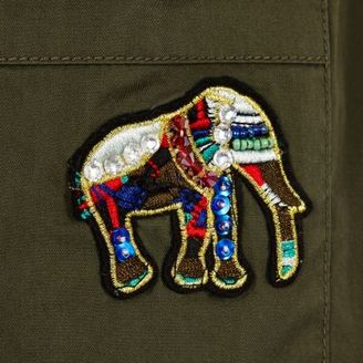 River Island Girls khaki green elephant badge skort