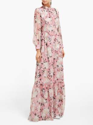 Erdem Clementine Floral-print Silk-voile Gown - Womens - Pink Print