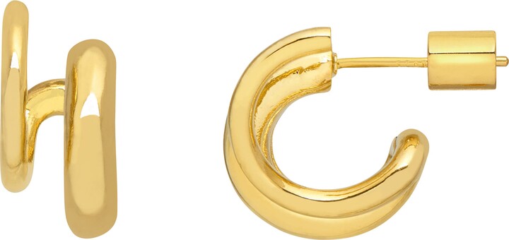 Estella Bartlett Minimalist Double Illusion Hoop Earrings