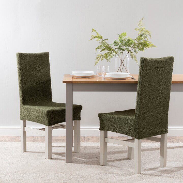 Dunelm Boucle Dining Chair Cover Olive ShopStyle Slipcovers