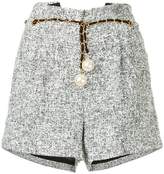 Thumbnail for your product : Edward Achour Paris chain and pearl belt shorts