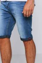 Thumbnail for your product : boohoo Slim Fit Denim Short With Turn Up