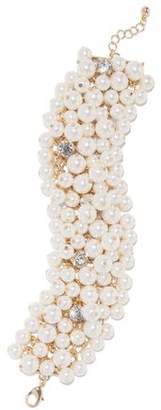 Kenneth Jay Lane Gold-tone, Faux Pearl And Crystal Bracelet