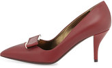 Thumbnail for your product : Lanvin Leather Point-Toe Buckle Pump, Burgundy
