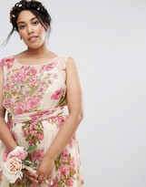 Thumbnail for your product : ASOS Curve CURVE SALON Pretty Floral Soft Midi With Embellished Bodice
