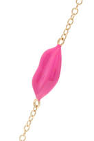 Thumbnail for your product : Alison Lou Lip 14-karat Gold And Enamel Bracelet