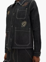 Thumbnail for your product : Ssōne X Ressone Ssone X Ressone - Craft Hand-embroidered Denim Jacket - Black