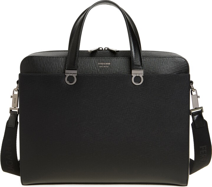 Ferragamo Trading Gancio Leather Briefcase