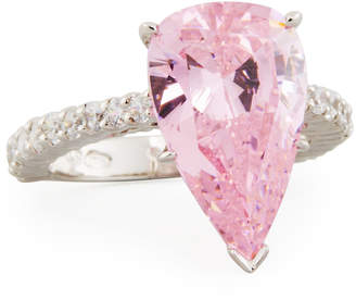 FANTASIA Large Pear-Cut Crystal Ring, Pink
