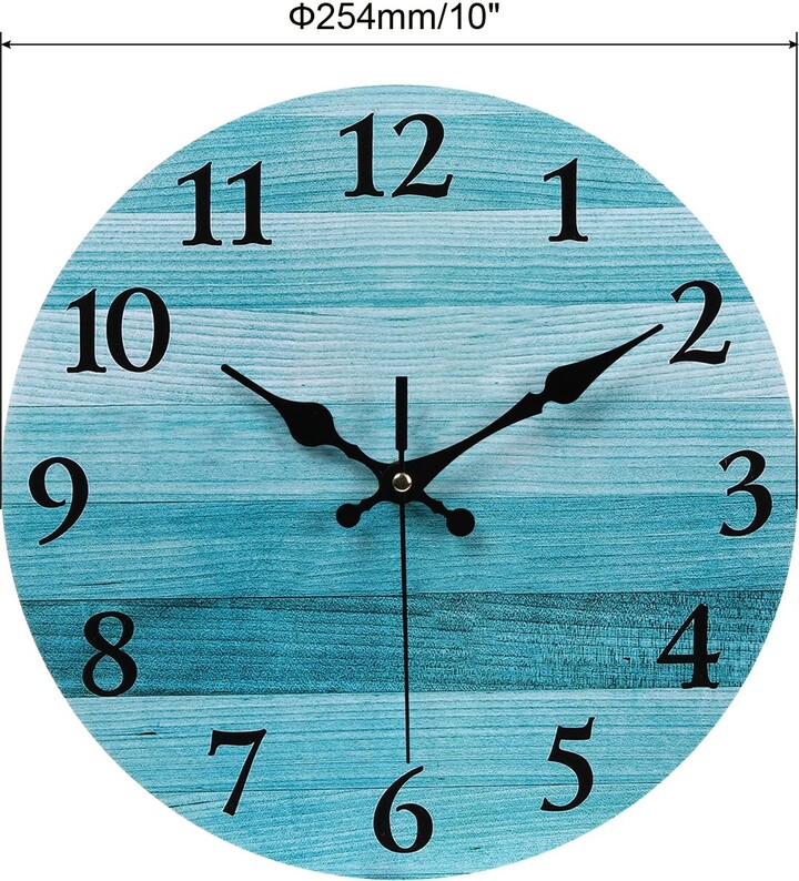 Unique Bargains 10 Inch Wooden Wall Clock, Quartz Silent Retro Style