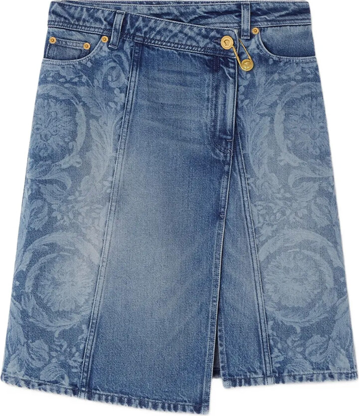 Versace Asymmetric Denim Skirt