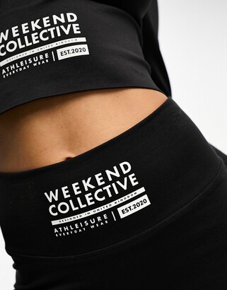 ASOS Weekend Collective legging with logo in black